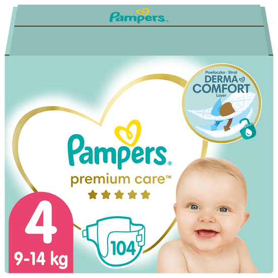 Pampers Pampers Premium Care, Veľkosť 4 Plienka 104x, 9kg-14kg