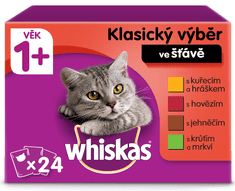 Whiskas kapsičky klasický výber so zeleninou na šťave pre dospelé mačky 24 x 100g