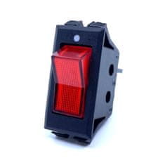 Tracon Electric Kolískový vypínač ON-OFF červený podsvetlený, 16A, 250V IP 40 Balenie: 5 ks