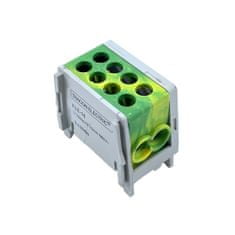 Tracon Electric Rozvodná odbočná svorka zeleno-žltá 2×16mm2 / 2×16mm2