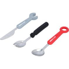 KS Tools Súprava príborov pre deti - lyžica, nôž a vidlička v tvare náradia - KS TOOLS 100212