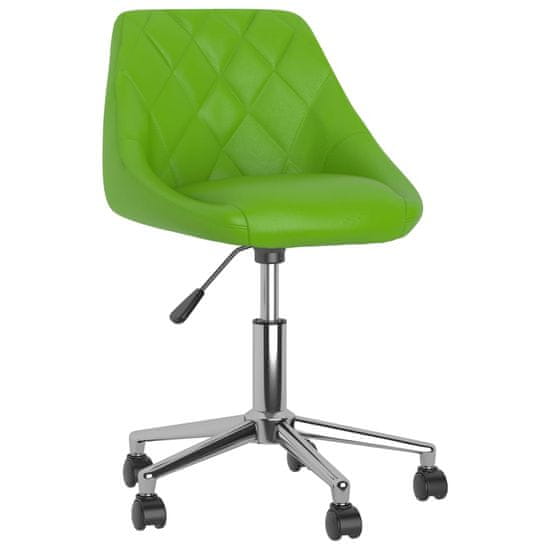 Vidaxl Otočná stolička, zelená, čalúnená koženkou