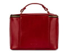 Solier Kožená kozmetická taška Women's Beauty Bag Red