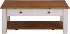 Danish Style Konferenčný stolík Chico, 100 cm, biela/borovica