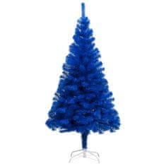 Vidaxl Umelý vianočný stromček s LED a súpravou gulí 240 cm modrý PVC