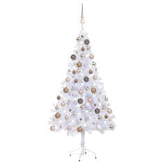Vidaxl Umelý vianočný stromček s LED a sadou gulí 120 cm 230 vetvičiek