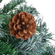 Vidaxl Umelý vianočný stromček LED a borovicové šišky 210 cm