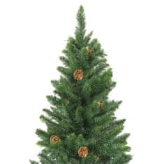 Vidaxl Umelý vianočný stromček LED a borovicové šišky zelený 210 cm