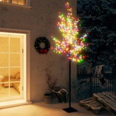 Vidaxl Vianočný stromček 220 LED farebné svetlo kvety čerešne 220 cm
