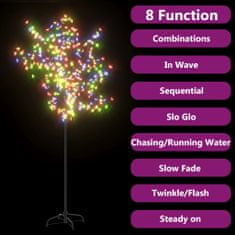 Vidaxl Vianočný stromček 200 LED farebné svetlo kvety čerešne 180 cm