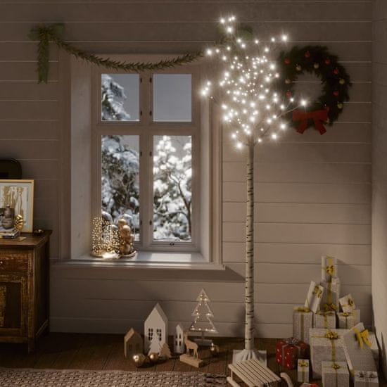 Vidaxl Vianočný stromček 200 LED 2,2 m biela vŕba vnútorný vonkajší