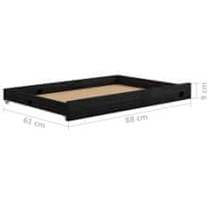Vidaxl Denná posteľ so zásuvkami, 90x200 cm, čierna, borovicové drevo