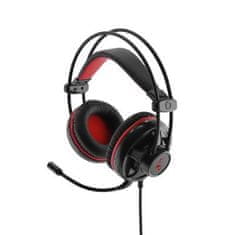 MediaRange Gaming Series drôtový 5.1 surround sound hráčsky-headset s ovládaním hlasitosti a červeným podsvietením; MRGS300