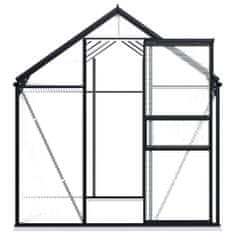 Vidaxl Hliníkový skleník s podkladovým rámom, antracitový 4,75 m²