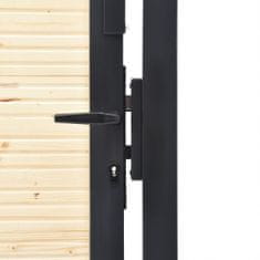 Vidaxl Plotová brána 408x125 cm oceľ a smrekové drevo