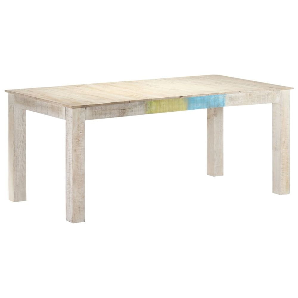 Petromila vidaXL Jedálenský stôl biely 180x90x76 cm mangovníkový masív
