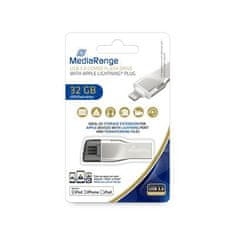 MediaRange USB 3.0/Apple Lightning combo kľúč, 32GB (čítanie: 90MB/s; zápis: 25MB/s); MR982