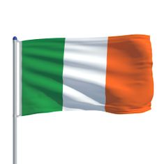 Vidaxl Írska vlajka a stĺp 6 m hliníkový