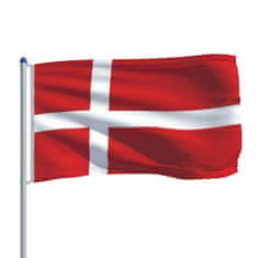 Vidaxl Dánska vlajka a stĺp 6 m hliníkový