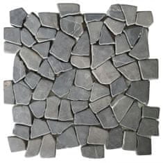 Vidaxl Mozaikové dlaždice 11 ks, mramor, čierne 1 m2