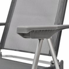 Vidaxl Skladacie nastaviteľné kempingové stoličky z hliníka, 2 ks