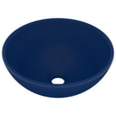 Vidaxl Luxusné umývadlo, okrúhle, matné tmavomodré 32,5x14cm, keramika