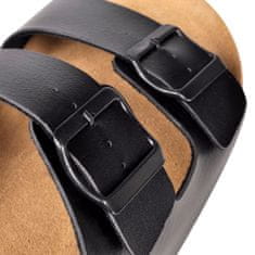 Vidaxl Pánske bio korkové sandále s 2 sponami, čierne, veľkosť 43