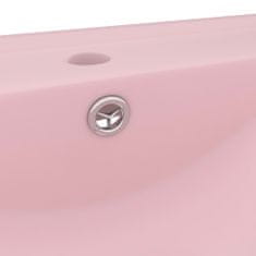 Vidaxl Luxusné umývadlo, otvor na batériu, matné ružové 60x46 cm