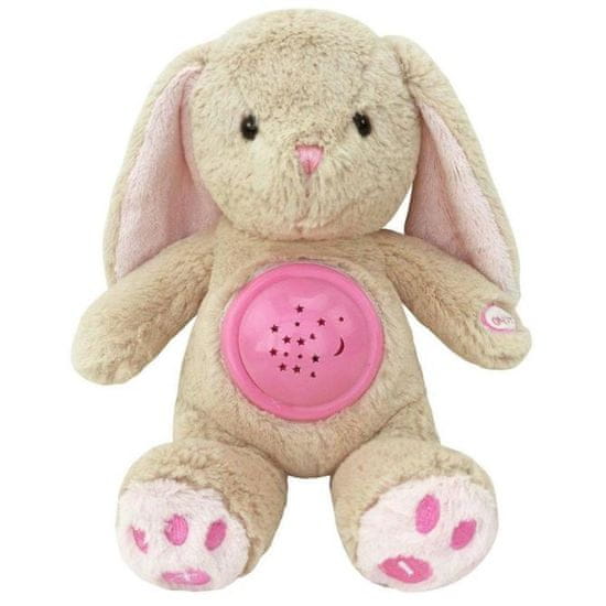 Baby Mix Plyšový zaspávačik zajačik s projektorom Baby Mix ružový