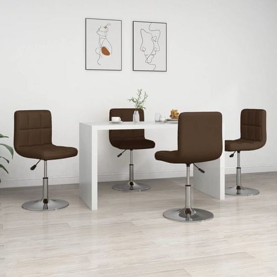Vidaxl Jedálenské stoličky 4 ks hnedé umelá koža