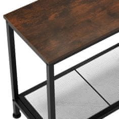 tectake Odkladací stolík Filton 60x30,5x60,5cm - Industrial tmavé drevo