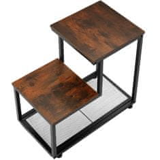 tectake Odkladací stolík Halifax 60,5x35,5x60,5cm - Industrial tmavé drevo