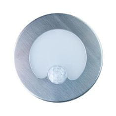 DPM Schodiskové orientačné svietidlo s PIR čidlom, 4000K kruh, strieborná