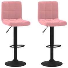 Vidaxl Barové stoličky 2 ks, ružové, zamatové