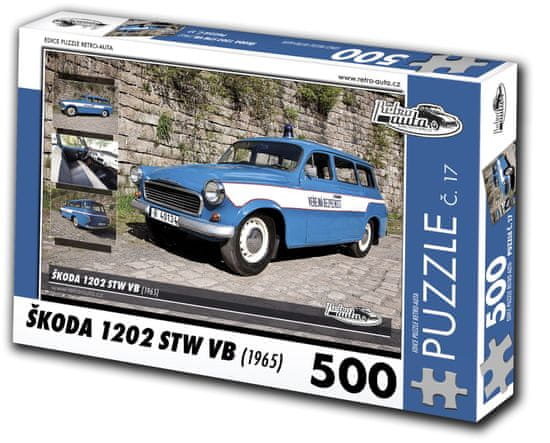 RETRO-AUTA© Puzzle č. 17 Škoda 1202 STW VB (1965) 500 dielikov