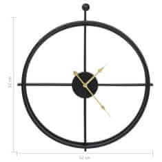 Petromila vidaXL Nástenné hodiny čierne 52 cm železo
