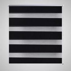 Vidaxl Roleta vzor zebra, 140 x 175 cm, čierna