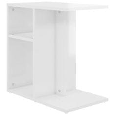 Vidaxl Príručný stolík lesklý biely 50x30x50 cm drevotrieska