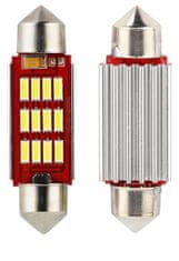 SEFIS LED žiarovka sufit 41mm 12V C5W 12SMD CANBUS biela