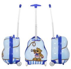 MONOPOL Sada detských kufrov Teddy Blue 2-set