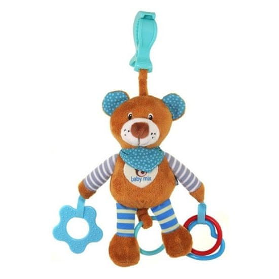 Baby Mix Plyšová hračka s vibráciou Baby Mix medvedík modrý