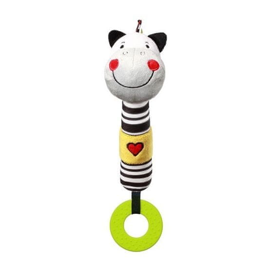 BABY ONO Plyšová pískací hračka s kousátkem - zebra