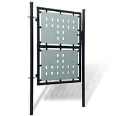 Vidaxl Čierna jednokrídlová plotová brána 100x200 cm