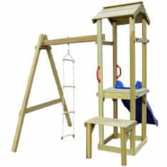 Vidaxl Detské ihrisko+šmýkačka, rebrík 228x168x218 cm, drevo