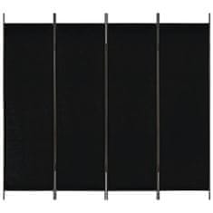 Vidaxl 4-panelový paraván čierny 200x180 cm