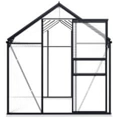 Vidaxl Hliníkový skleník s podkladovým rámom, antracitový 5,89 m²