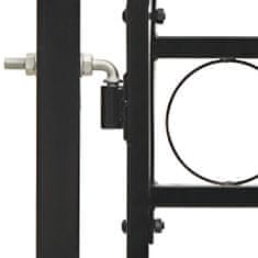 Petromila vidaXL Dvojkrídlová plotová brána s oblúkom, oceľ 400x175 cm, čierna