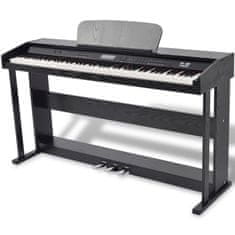 Vidaxl Digitálny klavír s 88 klávesami a pedálmi, čierny melamín
