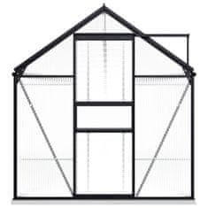 Vidaxl Hliníkový skleník s podkladovým rámom, antracitový 9,31 m2