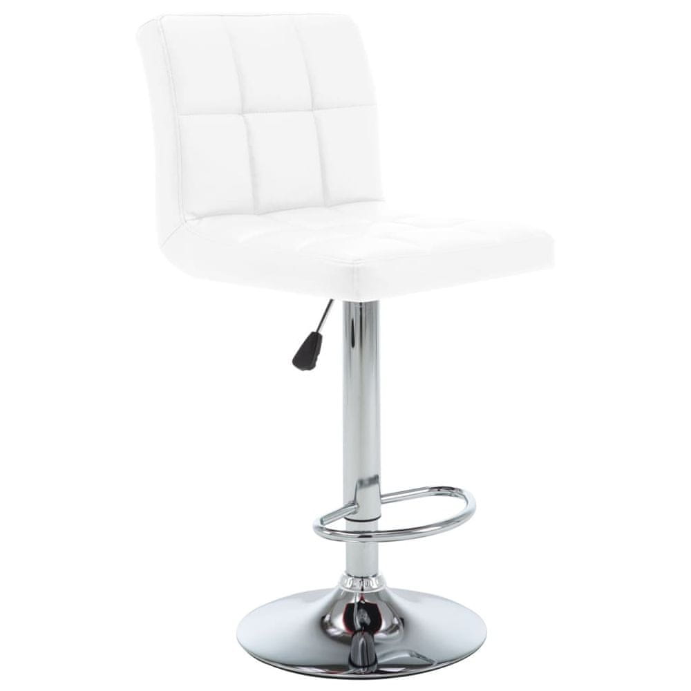 Vidaxl Barové stoličky 2 ks, biele, umelá koža